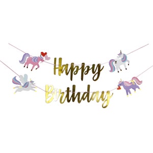 Unicorn Birthday Banner - Unicorn Party Decorations, Unicorn Birthday Party Supplies, Unicorn Party Banner, Unicorn Birthday Decorations