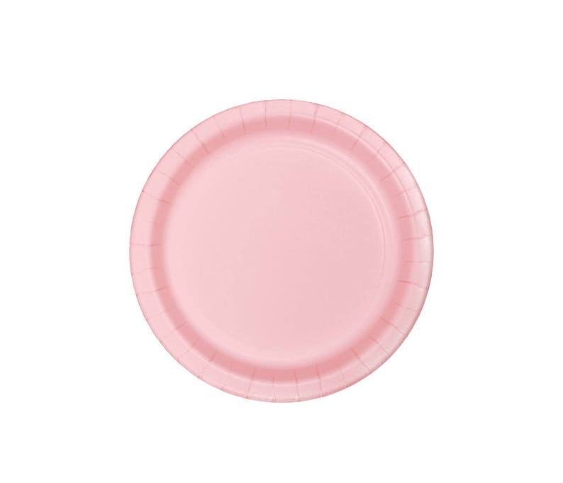 7 Pink Plates Party Plates Pink Party Supplies Paper Etsy