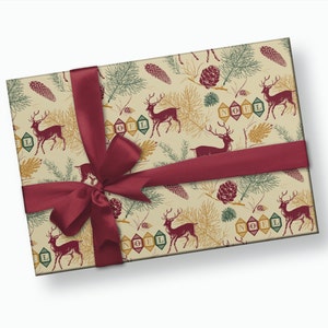 Papel de regalo con temática de bosque: papel de regalo navideño, papel de regalo para hombre, papel de regalo para las fiestas