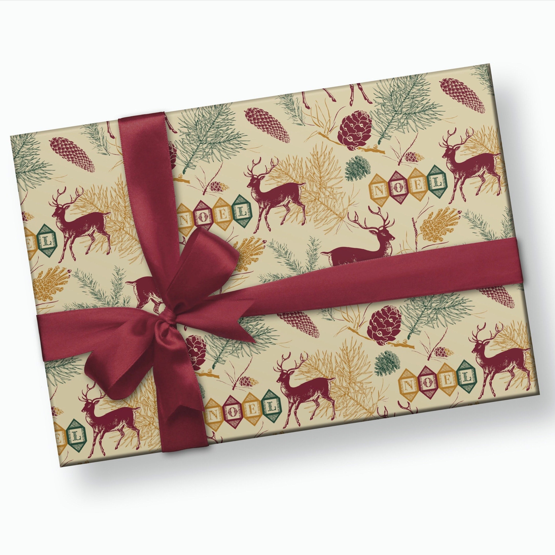 Woodland Charm 4-Pack Holiday Wrapping Paper Assortment, 120 sq