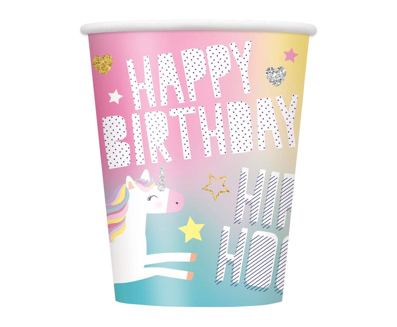 Unicorn Birthday Cups Unicorn Party Cups, Unicorn Cups, Unicorn Party Supplies, Unicorn Party Ideas, Pastel Unicorn Birthday Decorations image 2