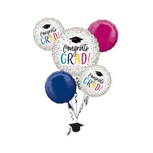 Graduation Balloon Bouquet - Graduation Party Decorations, Graduation Party Balloons, Graduation Decorations, Class of 2025, Congrats Grad
