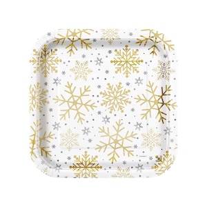 Snowflake Plates - Snow Princess Party, Winter Wonderland, Snowflake Party Decorations, Birthday Decorations, Holiday Party Plates