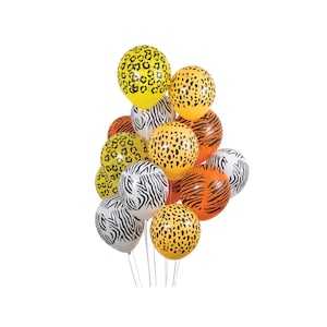 15 Safari Balloons - Safari Baby Shower, Safari Birthday Decorations, Animal Balloons, Baby Shower Decorations, Safari Party Decorations