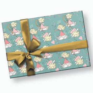 Kerstpapier engel - inpakpapier engel, cadeaupapier voor kinderen, inpakpapier voor baby's, inpakpapier voor de feestdagen, inpakpapier voor kinderen