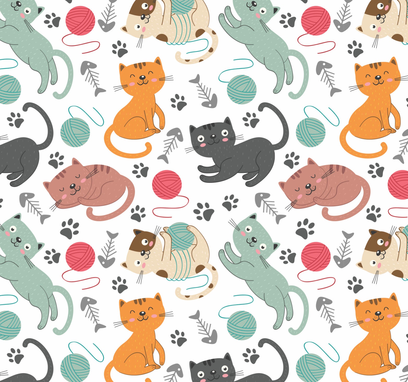 Kitty Cat Wrapping Paper Kitten Wrapping Paper Cat Etsy