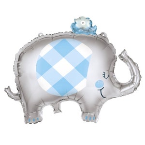 Blue Elephant Balloon - Elephant Baby Shower Decorations, Elephant Birthday Supplies, Elephant Party Balloon, Boy First Birthday Party