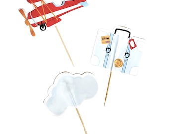 Vliegtuig cupcake toppers 12 kt