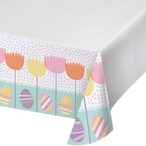 Tovaglia Tulipani Primaverili - Copritavolo Floreale, Decorazioni per Feste di Pasqua Pastello, Decorazioni da Tavola, Decorazioni per Brunch di Pasqua Primaverile