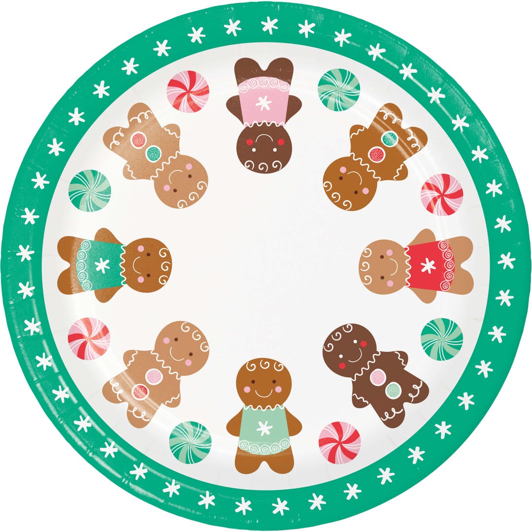 Gingerbread Dessert Plates 8ct - Christmas Party Plates | Holiday ...