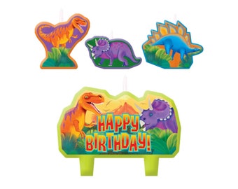 Dinosaurus Verjaardagskaarsen, Prehistorisch Feest, Dinosaurus Verjaardagsversieringen, Dino Feestartikelen, Taarttoppers, Verjaardag Cupcake Toppers