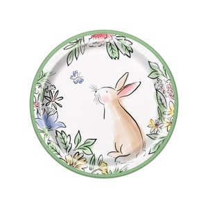 &quot;9 &quot;&quot;Ostern Papierteller 8ct - Kaninchen-Geburtstags-Party Geschirr & Zubehör.&quot;