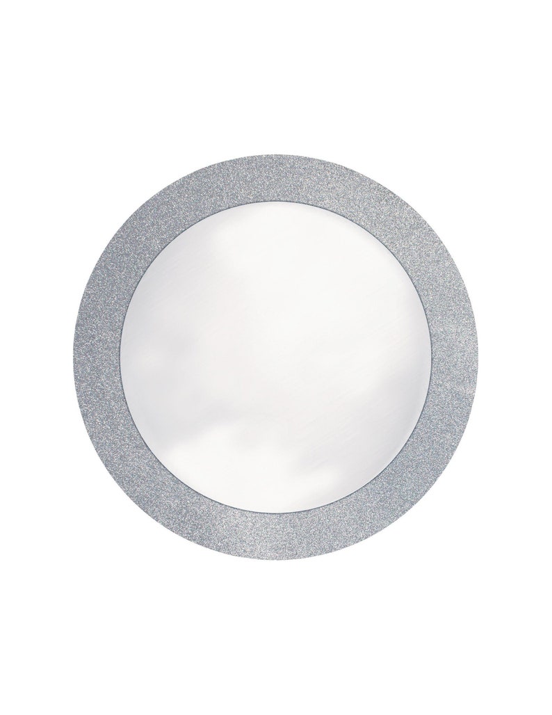 14 Silver Glitter Placemats Round Placemats Silver Etsy