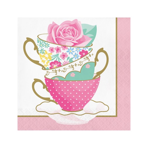 Tea Party Napkins - Tea Birthday, Tea for Two, Teacup Party, Tea Baby Shower, Wedding Shower Tea, Tea Party Birthday, Garden Party