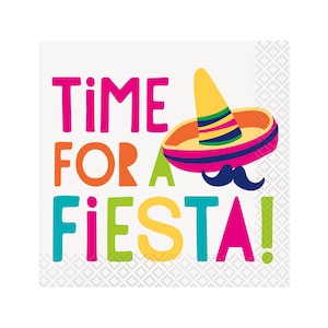 Fiesta Party Napkins - Fiesta Birthday, Fiesta Party Supplies, Cinco de Mayo, Taco Party, Cactus Party, Fiesta Party Decor, Fiesta Napkins