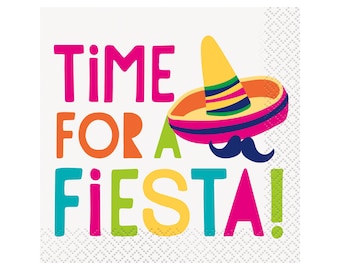 Fiesta Party Napkins - Fiesta Birthday, Fiesta Party Supplies, Cinco de Mayo, Taco Party, Cactus Party, Fiesta Party Decor, Fiesta Napkins