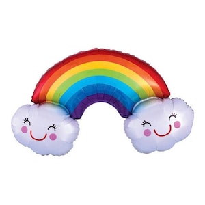 Rainbow & Cloud Balloon 37&quot; - Rainbow First Birthday, Rainbow Baby Shower Decoration, Rainbow Birthday, Cloud Baby Shower, Party Decorations