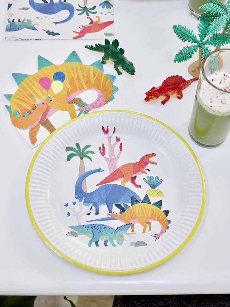 Dinosaur Party Plates Dinosaur Birthday Dinosaur Party Decorations Birthday Decorations Dinosaur Party Supplies Dinosaur