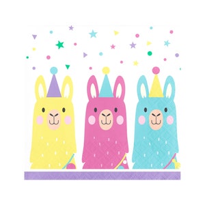 Llama Napkins - Llama Party, Llama Birthday, Llama Baby Shower, Llama Party Supplies, Fiesta Llama, Birthday Napkins