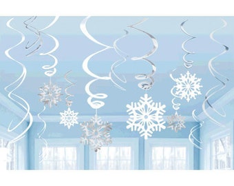 Snowflake Decorations - Winter Wonderland Party Decorations, Baby Shower Decorations, Snowflake First Birthday, Snowflake Party Supplies