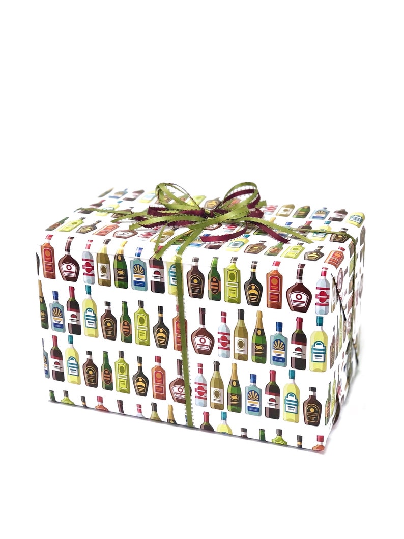 Alcohol Gift Wrap Funny Wrapping Paper Adult Birthday 21st Etsy