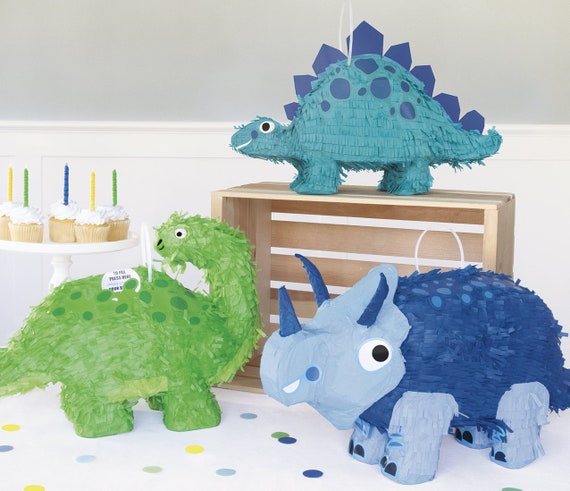 8 Sacs cadeaux en plastique anniversaire Dinosaures 16 x 22 cm