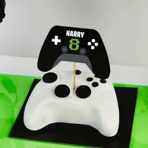 Custom Game Controller Cake Topper - Level Up Birthday Decorations, Video Gamer Party Supplies, Next Level Gaming Birthday Cake Decoration