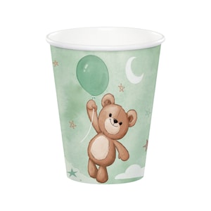 Tazze per feste a forma di orsacchiotto - Tazze per doccia per bambini a forma di orsacchiotto, forniture per compleanno a forma di orsacchiotto, decorazioni per feste We Can Bearly Wait, tazze per compleanno a forma di orsetto