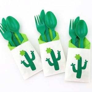 Cactus Cutlery 24ct - Floral Cactus Party Supplies, Cactus Birthday, Cactus Baby Shower, Party Decor, Fiesta Bachelorette, Fiesta Party