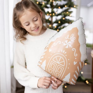 Gingerbread House Balloon - Gingerbread Party Decorations, Kids Christmas Party Decor, Gingerbread House Decorating Party, Holiday Birthday