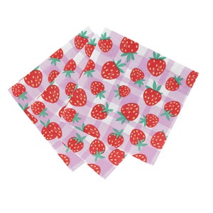Strawberry Napkins, Paper Napkins, Fruit Party Supplies, Fruit Birthday Decor, Farmers Market Party, Girl Birthday, Strawberry Birthday