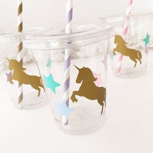 Unicorn Party Cups Unicorn Birthday Cups, Unicorn Cups, Unicorn Party Favors, Birthday Favors, Party Decorations, Birthday Decorations image 4