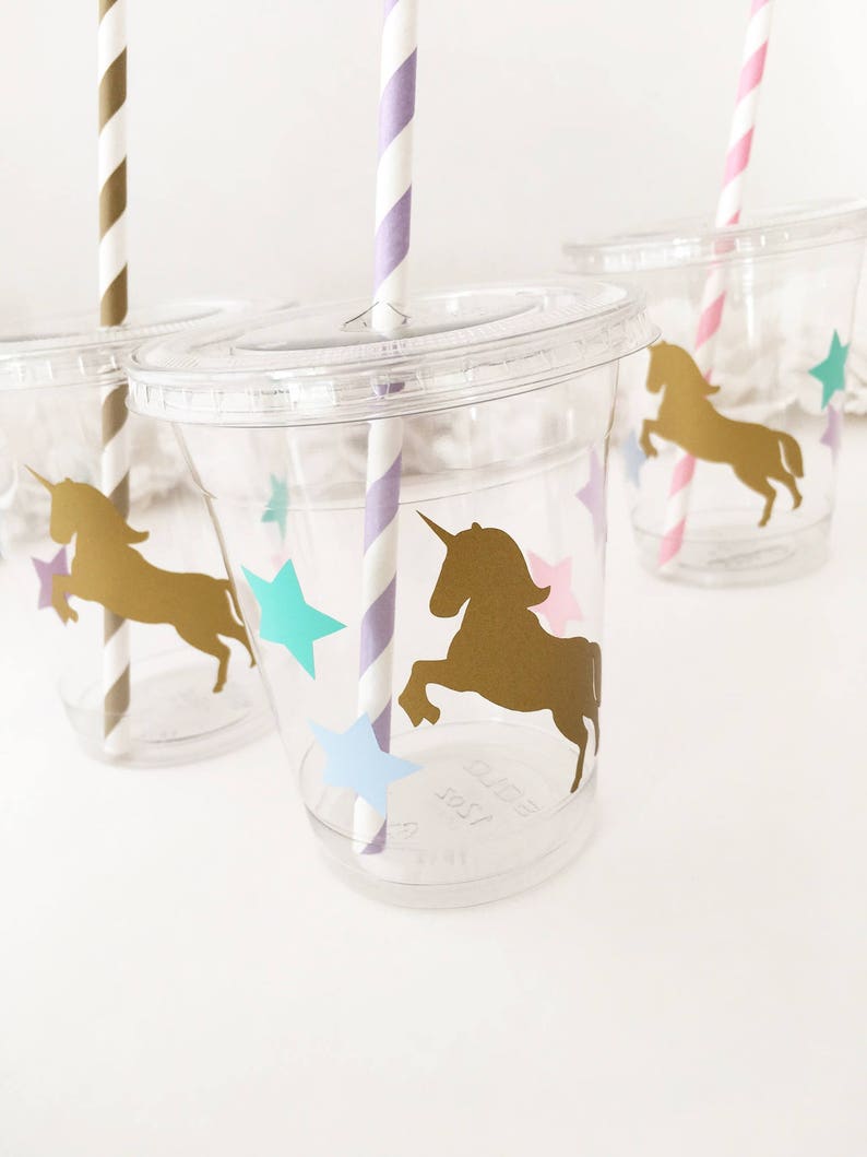 Unicorn Party Cups Unicorn Birthday Cups, Unicorn Cups, Unicorn Party Favors, Birthday Favors, Party Decorations, Birthday Decorations image 4