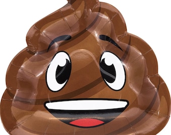 Poop Emoji Plates 8ct - Funny Birthday Party Plates Emoji Party Supplies Kids Birthday Plates Novelty Party Plates Disposable Plates