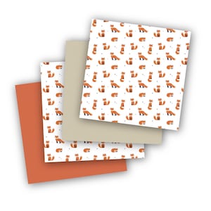 Pack de 4 vinyles Fox Craft | 12 x 12 feuilles pour travaux manuels pour enfants, projets d'automne, thèmes d'animaux de la forêt, cadeaux d'anniversaire et de baby shower, autocollants et plus