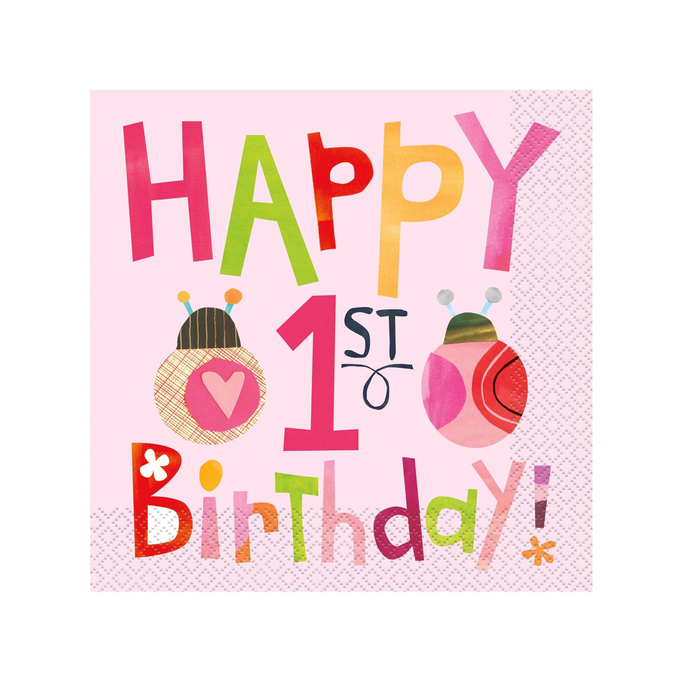20 Tovaglioli Di Carta Per 1° Compleanno Bambina – Orsacchiotto Rosa – 33x33 Cm – Biodegradabili E Certificati FSC – Per Baby Shower E Festa