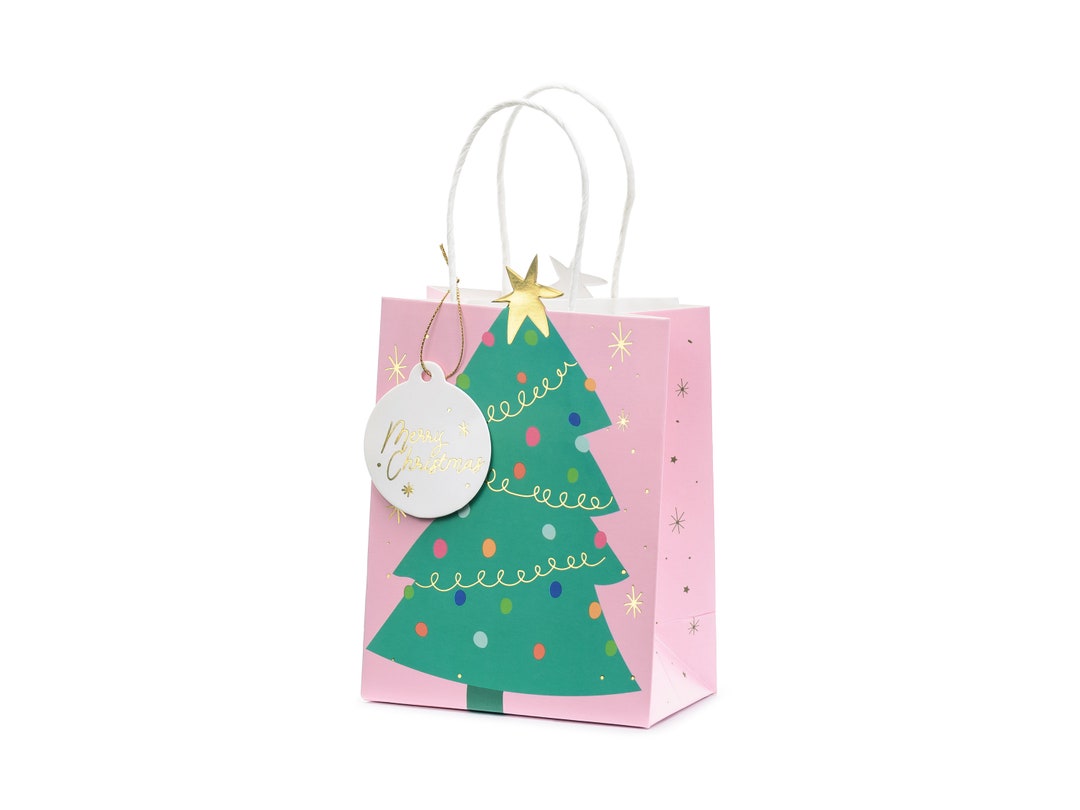 Pink Christmas Gift Bags
