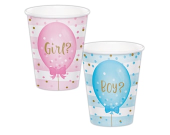 Gender Reveal Party Cups - Gender Reveal Baby Shower, Gender Reveal Party Supplies, Gender Reveal Cups