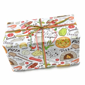 Pizza Gift Wrap - Gift for Pizza Lover, Present Wrap, Birthday Wrap, Holiday Gift Wrap, Pizza Gift Women, Pizza Gift Men, Foodie Gift