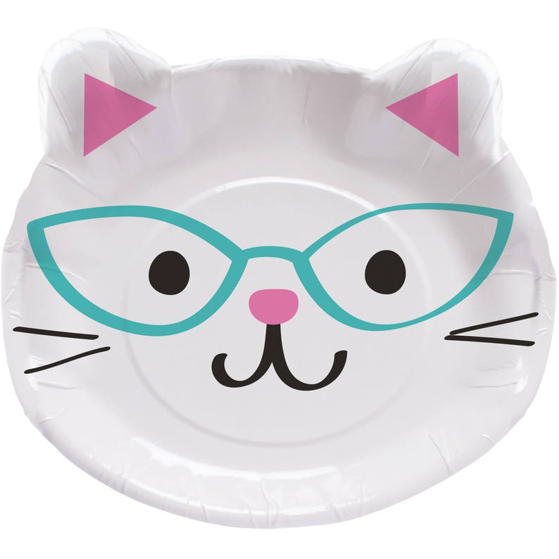 Cat Shaped Plates 8ct Cat Birthday, Cat Party Supplies, Kitty Birthday, Cat Paper Plates image 2