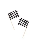 50 Racing Party Toppers - Checkered Flag, Food Pick, Cupcake Toppers, Race Car Toppers, Race car party supplies, Party Favor Decorations