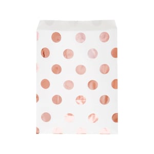 Roségouden traktatiezakjes - roségouden verjaardag, roségouden babyshower, roségouden vrijgezellenfeest, vrijgezellenfeestgunsten, zakjes feestbedankjes