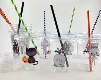 Spooky Party Cups - Halloween Party Supplies, Halloween Party Decorations, Spooky Party Favors, Halloween Favor Cups, Spooky Supplies