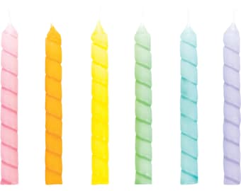 12 Pastel Party Candles - Birthday Candles, Pastel Rainbow Birthday Party, Unicorn Party, Unicorn Birthday, Cake Candles, Pastel Candles