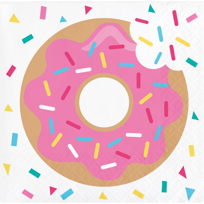 Donut Napkins Donut Party Donut Birthday Party Donut Party Supplies Sprinkles Party Donut Bar Doughnut Party Donut Party