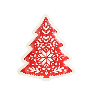 Christmas Tree Plates - Scandinavian Christmas, Nordic Christmas, Decorative Christmas Plates, Holiday Party Plates, Christmas Party Plates