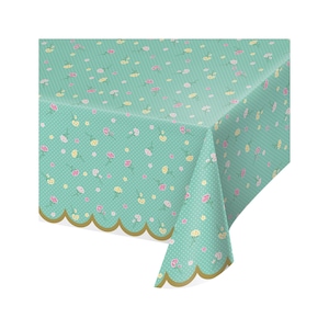 Floral Tablecloth - Tea for Two, Garden Party, Garden Birthday, Floral Party, Mint Floral Baby Shower, Tea Party Birthday