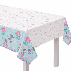 Mermaid Party Tablecloth - Mermaid Birthday Decorations, Mermaid Baby Shower Decorations, Mermaid Party Decorations, Mermaid Party Supplies