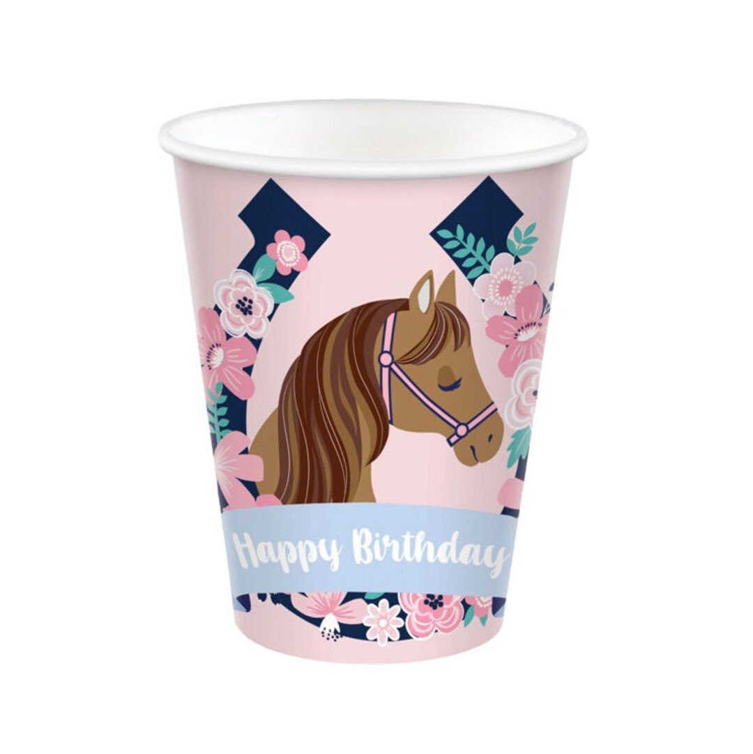 Horse Birthday Party Cups, Paper Drink Cups, Party Favor Cups, Horse ...