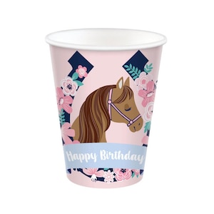 Horse Birthday Party Cups, Paper Drink Cups, Party Favor Cups, Horse Party Decorations, Girl Birthday, Birthday Decorations, Cowgirl Party